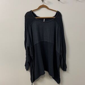 Free People Black Oversized Knit Tunic Top